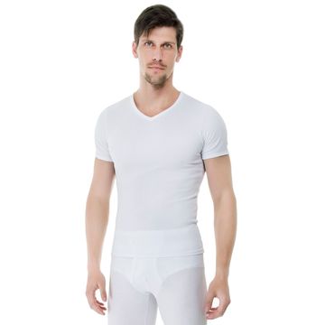 Camiseta-Manga-Curta-Rib-Gola-V-branca-frente