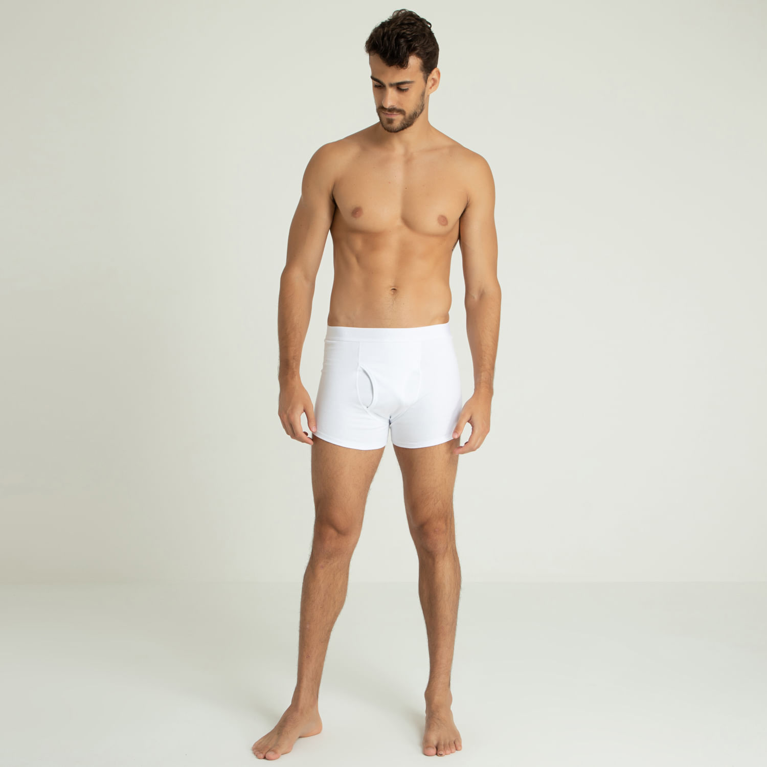 Cueca Boxer Em Suedine - Branco - M