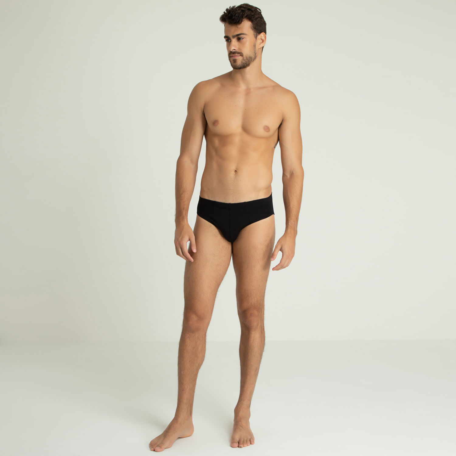 Cueca Slip Estreita Viscolycra - Preto - G