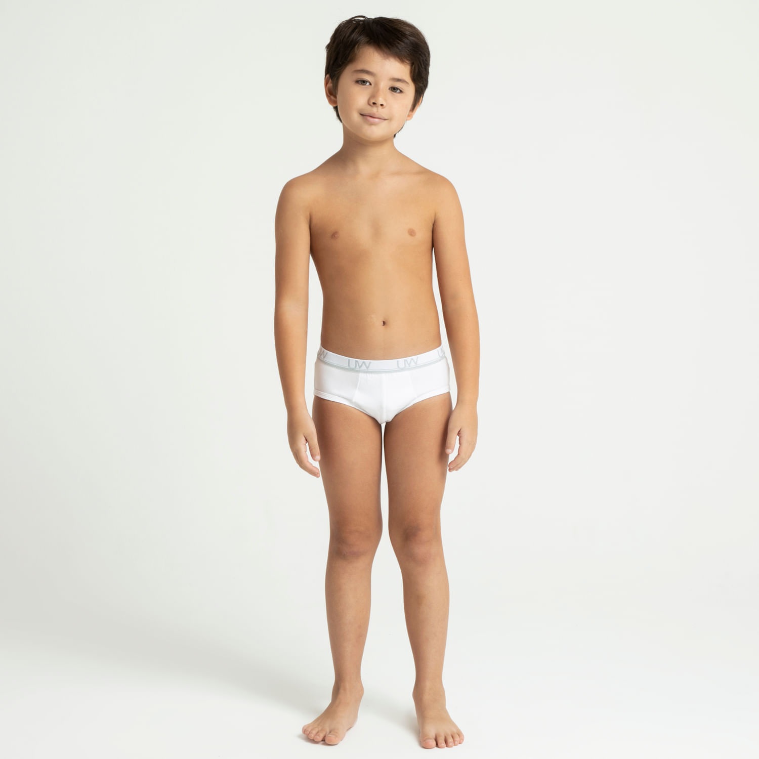 Kit 3 Cuecas Slip Infantil Algodão Cool - Branco/Mescla - GG