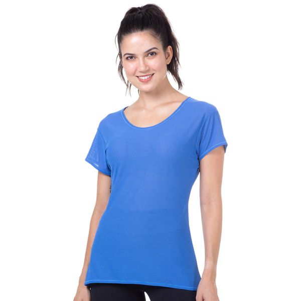 Camiseta Baby Look Azul Azul - GG