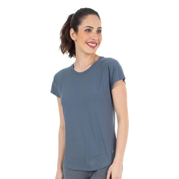 Camiseta Baby Look Active Grafite Grafite - GG