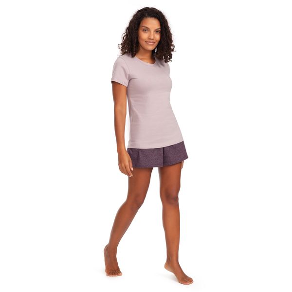 Pijama Baby Look Com Short Vinho Vinho - M