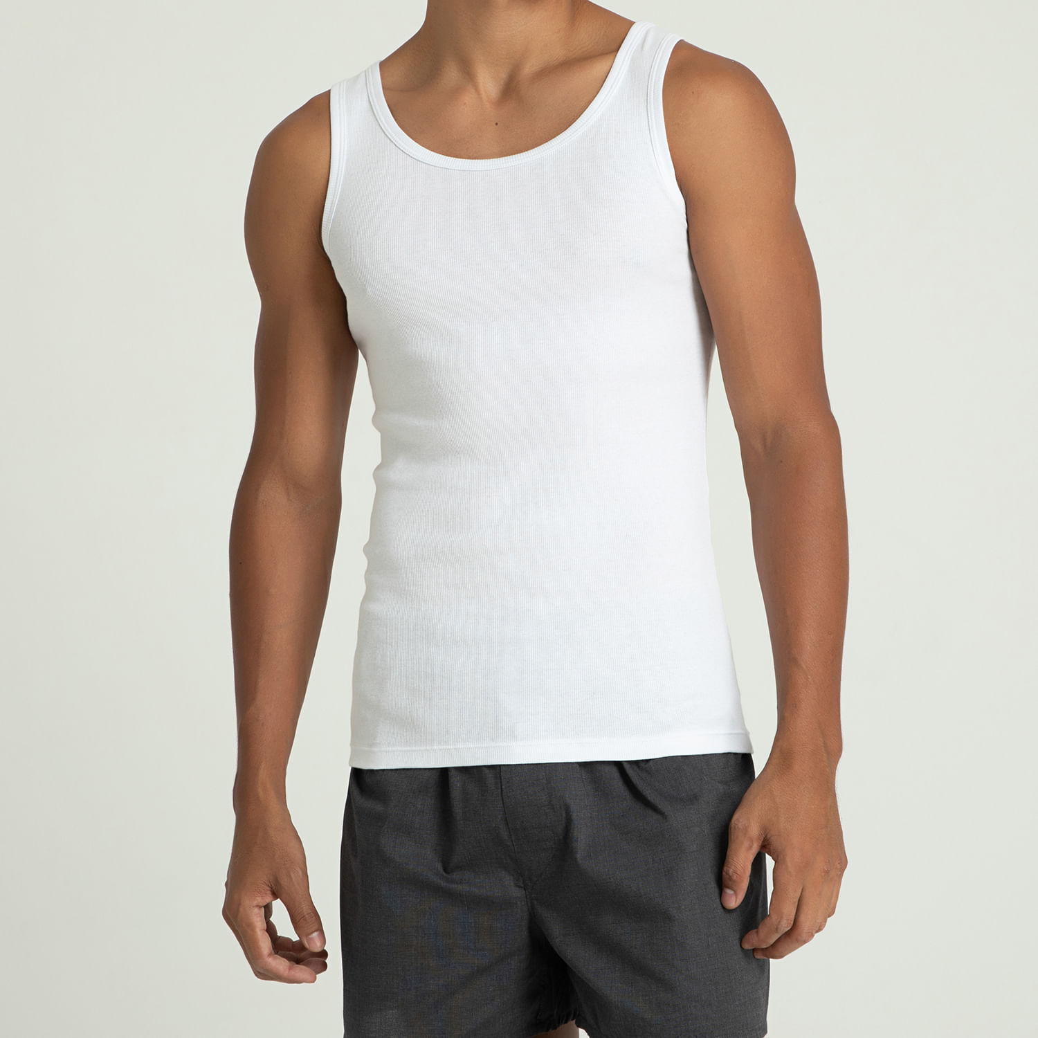 Camiseta Regata Algodão - Branco - G