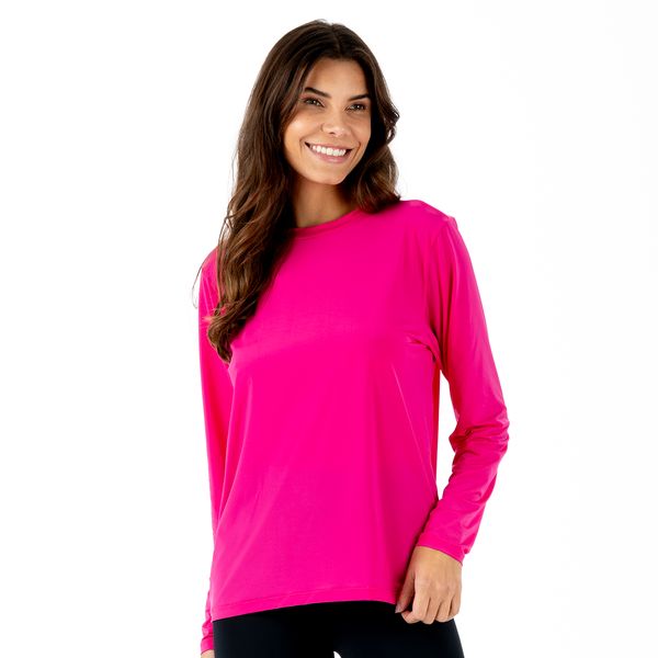 Camiseta Uv Manga Longa Pink Pink - GG
